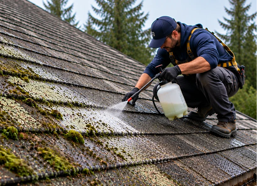 Roof cleaning in Ann Arbor, Michigan