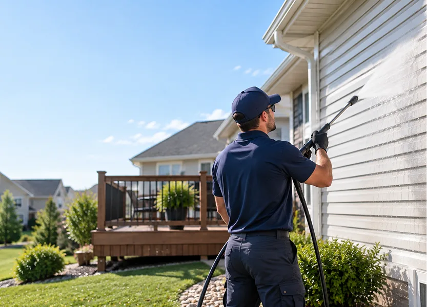 Pressure washing in Saline, Michigan